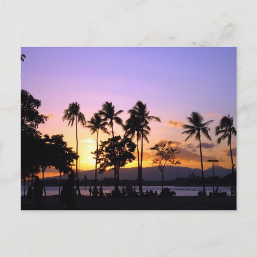 Sonnenuntergang am Strand Postkarte (Vorderseite)