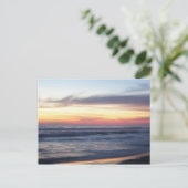 Sonnenuntergang am Strand Postkarte (Stehend Vorderseite)