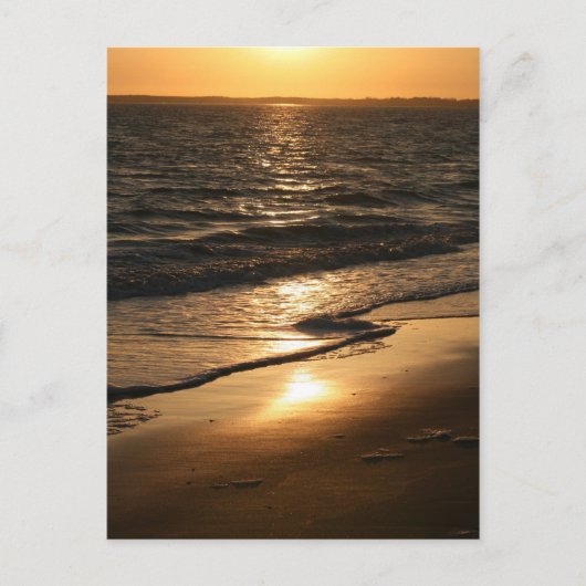 Sonnenuntergang am Strand Postkarte (Vorderseite)