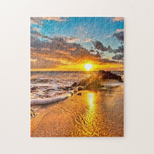 Sonnenuntergang am Strand Puzzle (Vertikal)