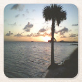 Sonnenuntergang am Strand Rechteckiger Pappuntersetzer (Vorderseite)