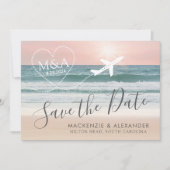 Sonnenuntergang am Strand Save The Date (Vorderseite)