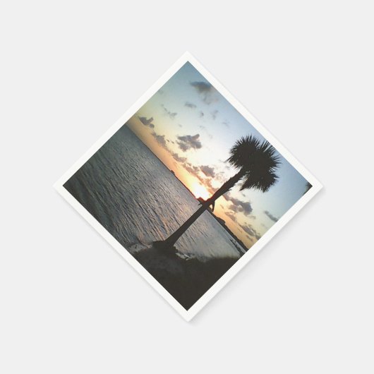 Sonnenuntergang am Strand Serviette (Ecke)