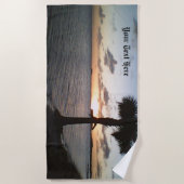 Sonnenuntergang am Strand Strandtuch (Vorderseite)