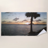 Sonnenuntergang am Strand Strandtuch (Vorderseite)
