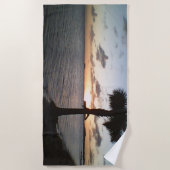 Sonnenuntergang am Strand Strandtuch (Vorderseite)