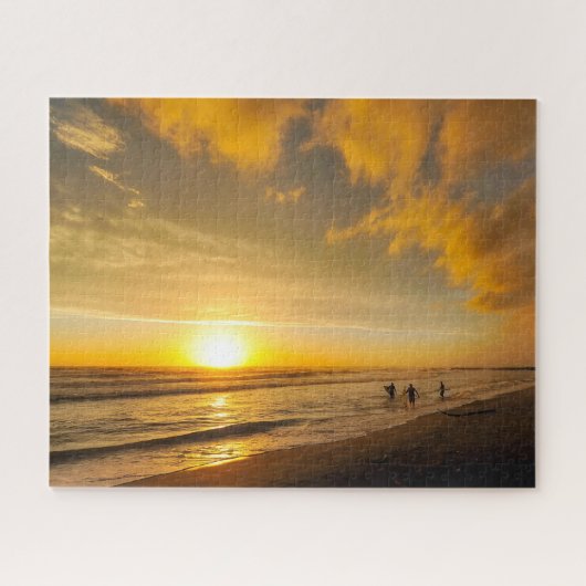 Sonnenuntergang am Strand Surfer Puzzle (Horizontal)