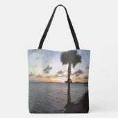 Sonnenuntergang am Strand Tasche (Rückseite)