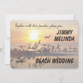 Sonnenuntergang am Strand Thema Hochzeit Einladung (Vorderseite)