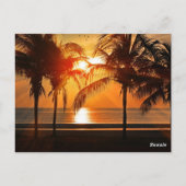 Sonnenuntergang am Strand, tropische Landschaft, Postkarte (Rückseite)