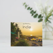 Sonnenuntergang am Strand von Goa India Postkarte (Stehend Vorderseite)