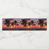 Sonnenuntergang am Strand von Paradise Island Wasserflaschenetikett (Einzelnes Label)