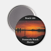 Sonnenuntergang am Strand von Pensacola Magnet (Vorderseite/Rückseite)