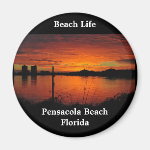 Sonnenuntergang am Strand von Pensacola Magnet