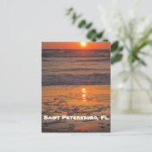 Sonnenuntergang am Strand von Saint Pete Postkarte (Stehend Vorderseite)