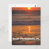 Sonnenuntergang am Strand von Saint Pete Postkarte (Vorne/Hinten)