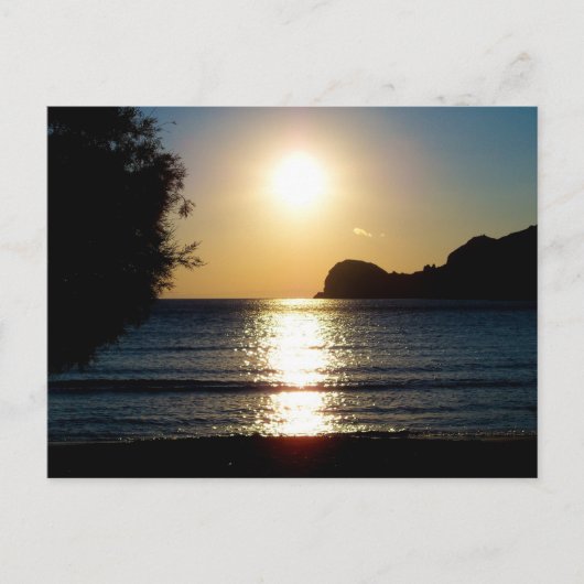 Sonnenuntergang am Strand von Syros Postkarte (Vorderseite)