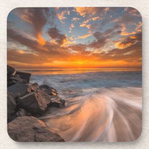 Sonnenuntergang am Strand von Tamarach Untersetzer