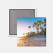 Sonnenuntergang am Strand von Tropical | Dominikan Magnet (Vorderseite/Rückseite)