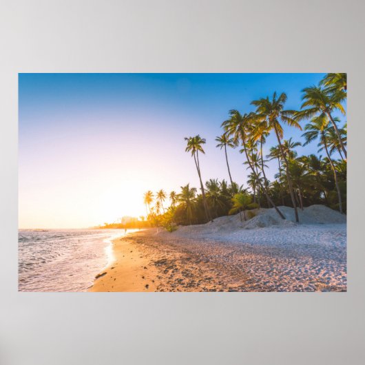Sonnenuntergang am Strand von Tropical | Dominikan Poster (Vorne)