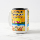 Sonnenuntergang am Strand Zweifarbige Tasse (Vorderseite Links)