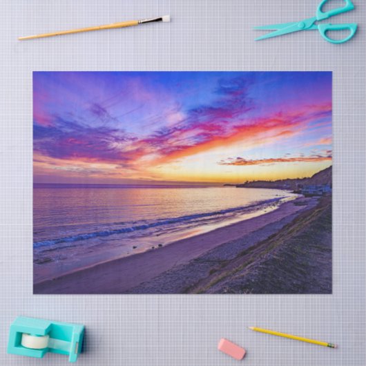 Sonnenuntergang am Strandpapier Seidenpapier (Basteln)