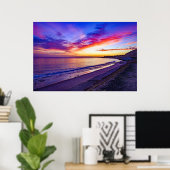 Sonnenuntergang am Strandposter Poster (Heimbüro)