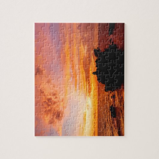 Sonnenuntergang am Tanah Lostempel. Bali-Insel, Puzzle (Vertikal)