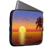Sonnenuntergang am tropischen Strand Laptopschutzhülle (Vorne Rechts)