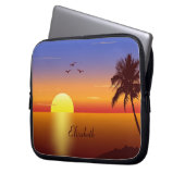 Sonnenuntergang am tropischen Strand Laptopschutzhülle (Vorderseite Links)