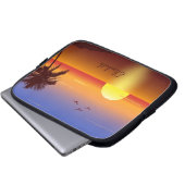 Sonnenuntergang am tropischen Strand Laptopschutzhülle (Vorne Knopf)