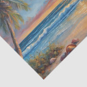 Sonnenuntergang am tropischen Strand mit Palmen Seidenpapier (Ausschnitt)