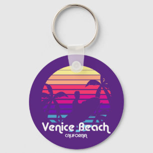 Sonnenuntergang am Venice Beach Kalifornien im Vin Schlüsselanhänger