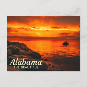 Sonnenuntergang am Wasser, Alabama Postkarte
