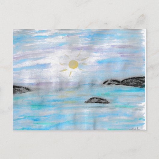 Sonnenuntergang am Wasser Feiertagspostkarte (Vorderseite)