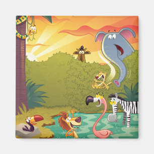 Sonnenuntergang am Wasser-Loch Magnet