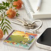 Sonnenuntergang am Wasser-Loch Schlüsselanhänger (Vorderseite rechts)