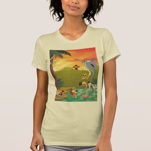 Sonnenuntergang am Wasser-Loch T-Shirt (Vorderseite)