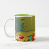 Sonnenuntergang am Wasser-Loch Zweifarbige Tasse (Links)