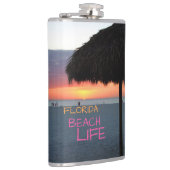 Sonnenuntergang am weißen Sandstrand von Florida Flachmann (Rechts)