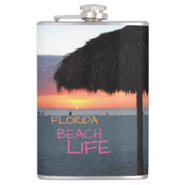 Sonnenuntergang am weißen Sandstrand von Florida Flachmann