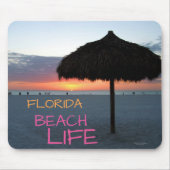 Sonnenuntergang am weißen Sandstrand von Florida Mousepad (Vorne)
