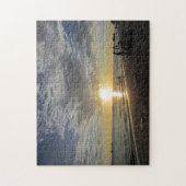 Sonnenuntergang am weißen Strand Puzzle (Vertikal)