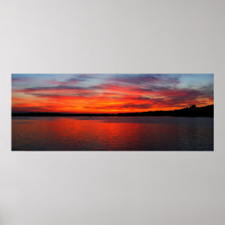 Sonnenuntergang am West Lake Panorama Poster