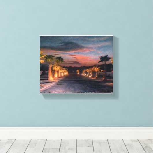 Sonnenuntergang am Wüstenrand Leinwanddruck (Insitu (Holzboden))