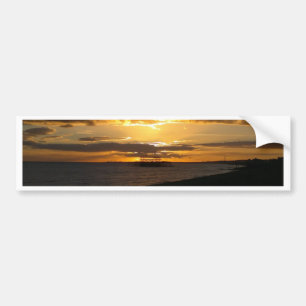 Sonnenuntergang an Brighton-Strand Autoaufkleber