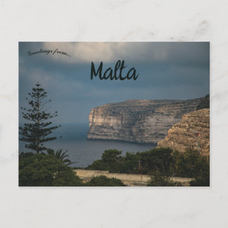 Sonnenuntergang an den Sanap Cliffs Munxar Malta Postkarte