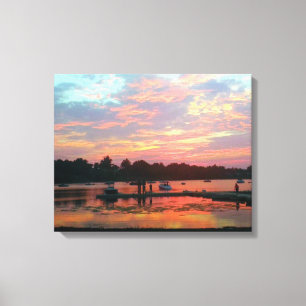 Sonnenuntergang an der Bucht Leinwanddruck