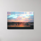 Sonnenuntergang an der Bucht Leinwanddruck (Vorderseite)