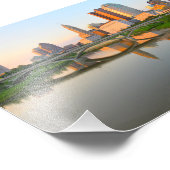 Sonnenuntergang an der Columbus-Skyline Fotodruck (Ecke)